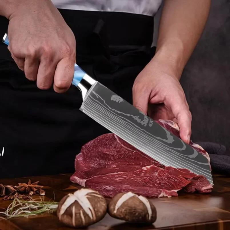 มีดซันโตะกุเหล็กเลเซอร์ลายดามั - Home Cooking Japanese บทวิจารณ์และราคา