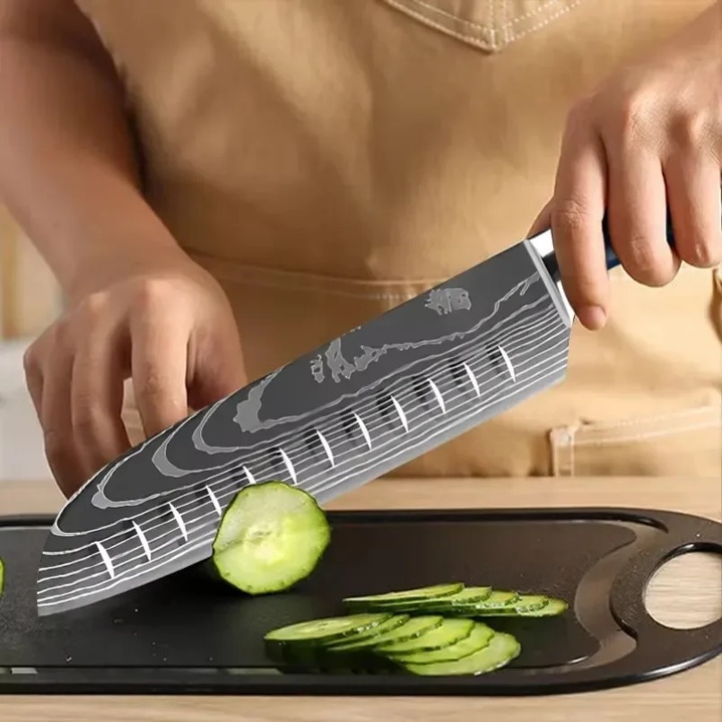 มีดซันโตะกุเหล็กเลเซอร์ลายดามั - Home Cooking Japanese บทวิจารณ์และราคา