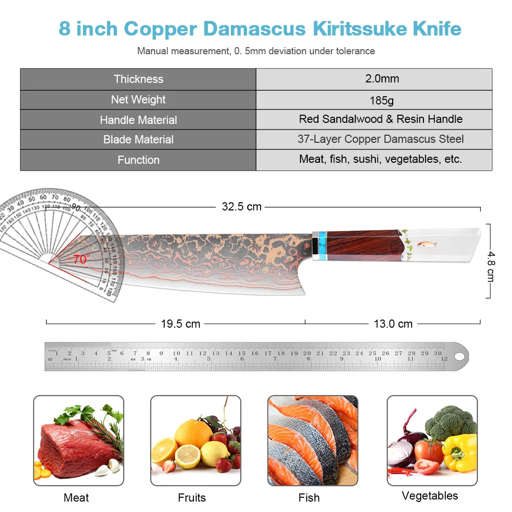มีดเชฟคิริทสึเกะ 8 นิ้ว เหล็กด - Home Cooking Japanese บทวิจารณ์และราคา